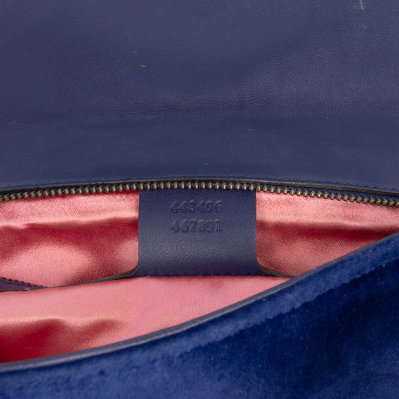 Pre-Loved Gucci Medium GG Marmont Matelasse Velvet Flap Crossbody - Picture 6 of 11